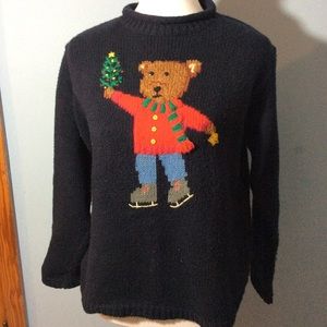 MARISA CHRISTINA SWEATER BLACK SKATING BEAR